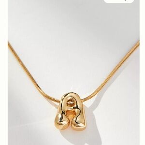 Anthropologie Gold Bubble Letter ‘A’ Necklace